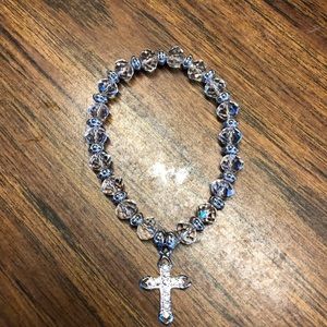 6/$25 Pretty cross stretch bracelet